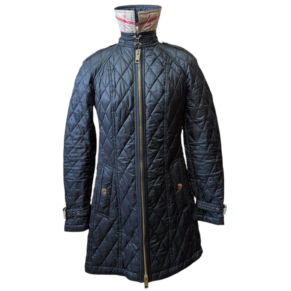 Burberry Brit Quilted Jacket Black Diamond Stitch Gold Hardware Women’s XS - Picture 6 of 6